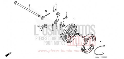 PANNEAU DE FREIN ARRIERE XR50R3 de 2003